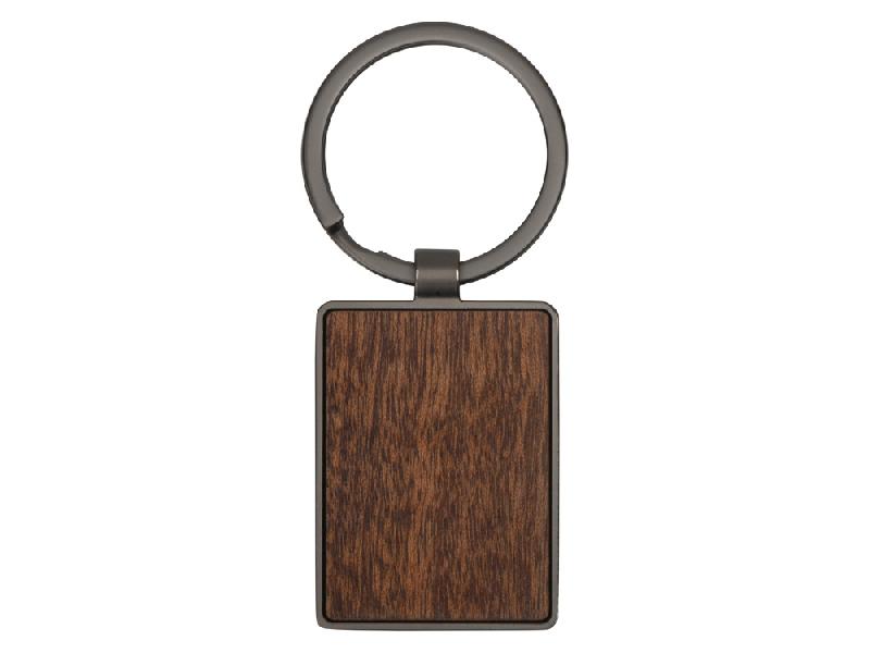 Брелок из темного металла и дерева Timber, черный/темно-коричневый