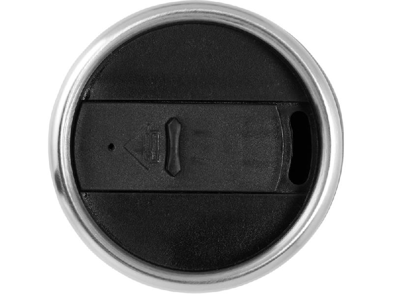 Термостакан Elwood из переработанной нержавеющей стали, 410 мл - Серебристый/Черный