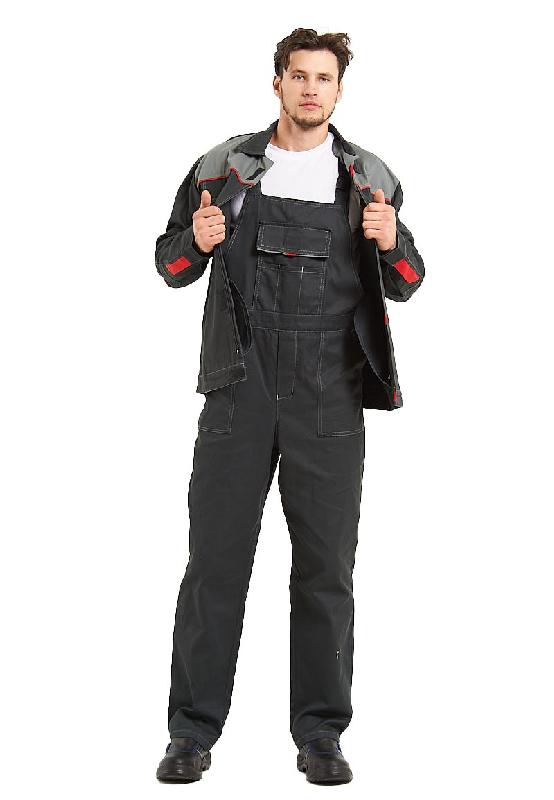 Костюм мужской "Фаворит" тк.САРЖА 100% хлопок летний с п/к серый со св.- серым