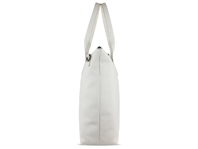 Сумка-шоппер BUGATTI Elsa, белая, воловья кожа/полиэстер, 46х11х31,5 см