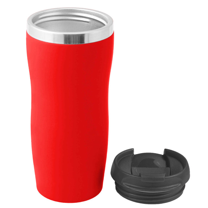 Термокружка SLIM SOFT 350мл. Красная с черной крышкой 6031.03