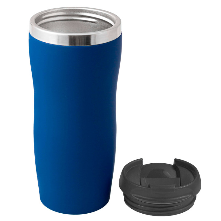 Термокружка SLIM SOFT 350мл. Темно-синяя с черной крышкой 6031.14