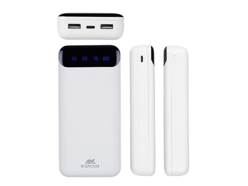 RIVACASE VA2280 (20000mAh) с дисплеем, белый, внешний аккумулятор /24