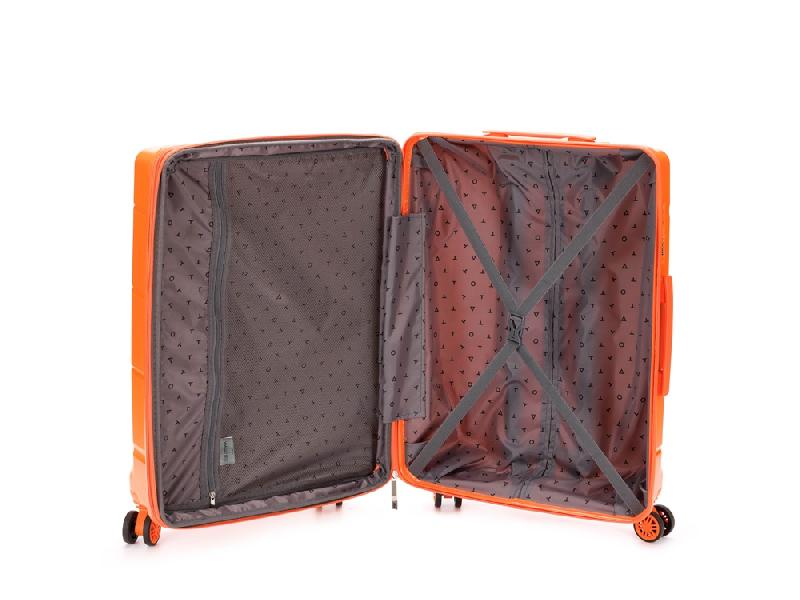 Чемодан TORBER В Отпуск, оранжевый, полипропилен, 45 х 28 х 68 см, 79 л