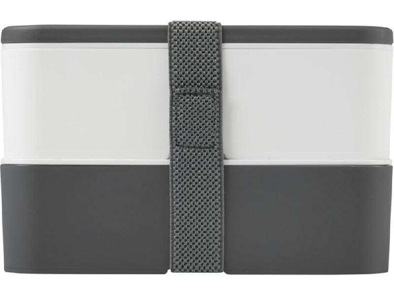 Двухслойный ланчбокс MIYO, серый/белый