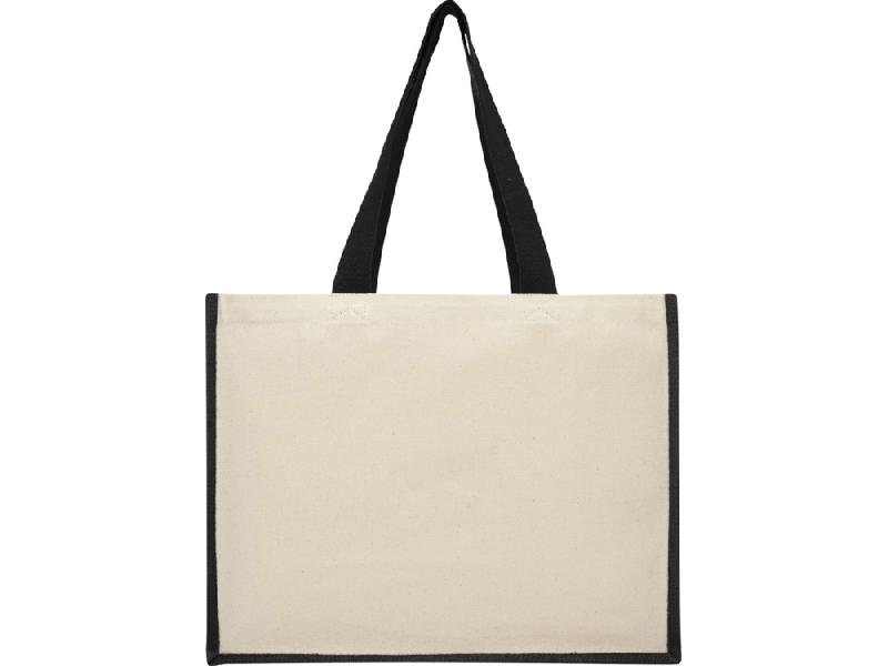 Сумка-тоут Varai для покупок из холщового хлопка и джута (плотность 320 г/м2), черный