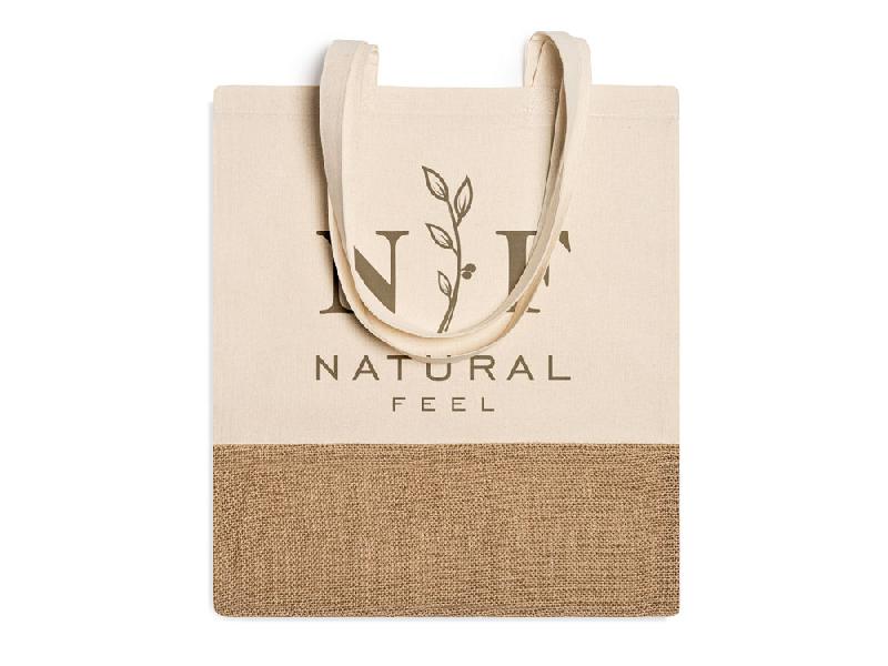 Сумка для покупок WAVE из хлопка и джута, бежевый