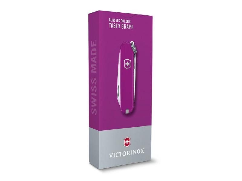 Нож-брелок VICTORINOX Classic SD Colors Tasty Grape, 58 мм, 7 функций, фиолетовый