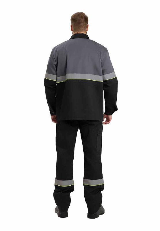 Костюм мужской летний «ЮЖНАЯ ШИРОТА». куртка/полукомбинезон, цвет: черный/серый (Минпромторг)