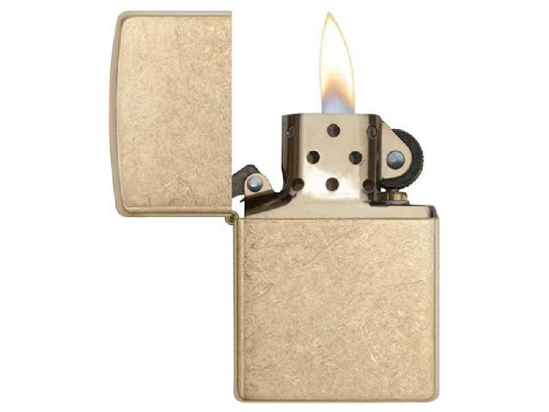 Зажигалка ZIPPO Armor™с покрытием Tumbled Brass, латунь/сталь, золотистая, матовая, 38x13x57 мм