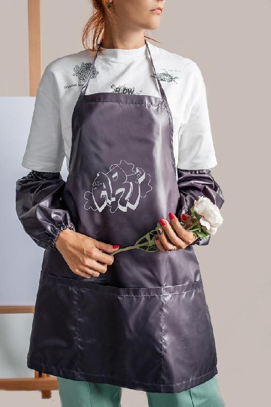 Фартук с нарукавниками MOGOTEX "Home Collection" (комплект) фиолетовый, модель 2053-0 (декор 119)