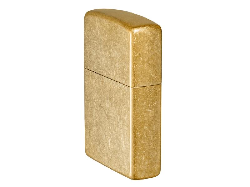 Зажигалка ZIPPO Classic с покрытием Tumbled Brass, латунь/сталь, золотистая, матовая, 38x13x57 мм