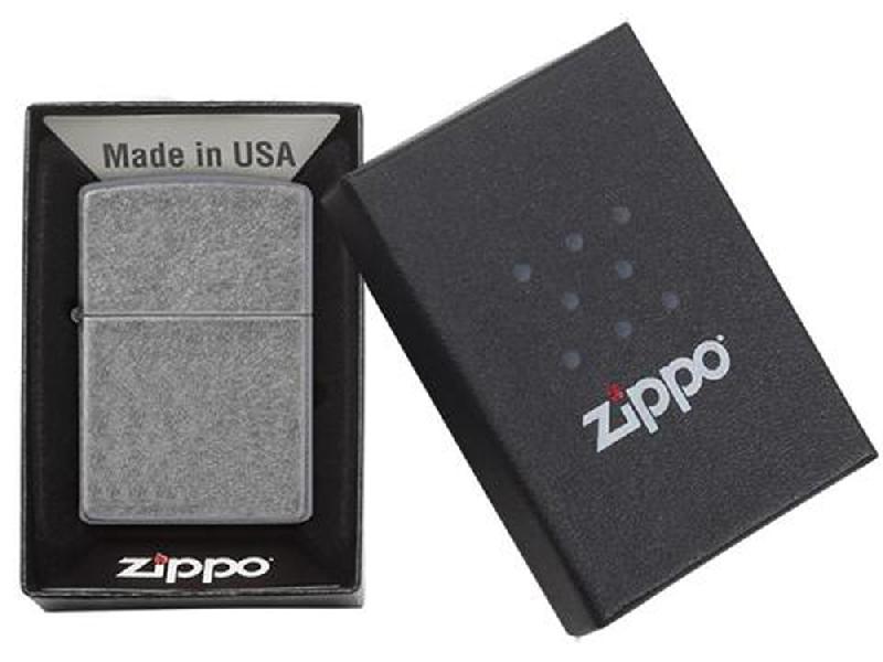 Зажигалка ZIPPO Classic с покрытием ™Plate, латунь/сталь, серебристая, матовая, 38x13x57 мм