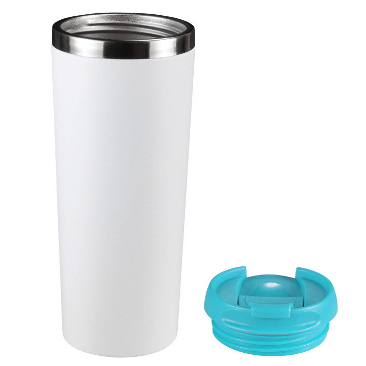 Термокружка KOMO WHITE 420мл. Белая с бирюзовой крышкой 6062.16