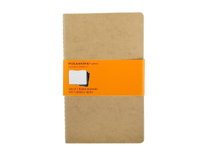 Записная книжка Moleskine Cahier (в линейку, 3 шт.), Large (13х21см), бежевый