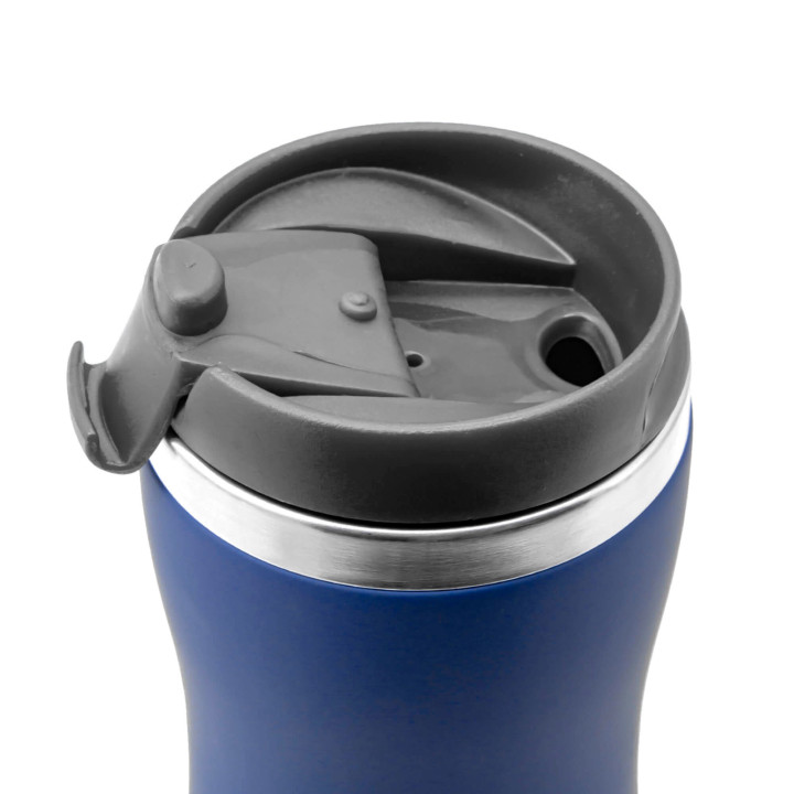 Термокружка SLIM SOFT 350мл. Темно-синяя с черной крышкой 6031.14