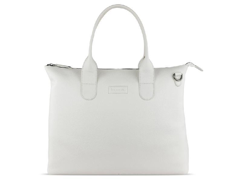 Сумка-шоппер BUGATTI Elsa, белая, воловья кожа/полиэстер, 46х11х31,5 см
