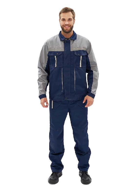 Костюм мужской "Оптимальный" летний с брюками т.синий/серый