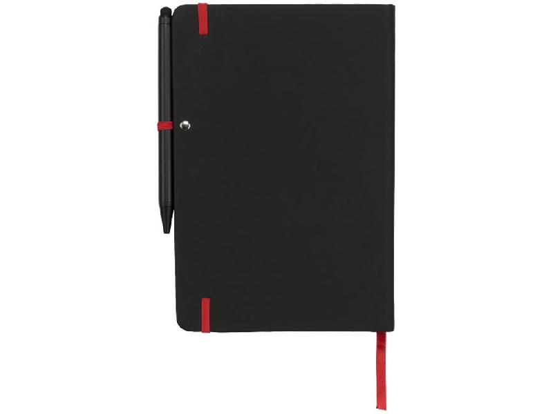 Блокнот Noir Edge среднего размера, черный/красный