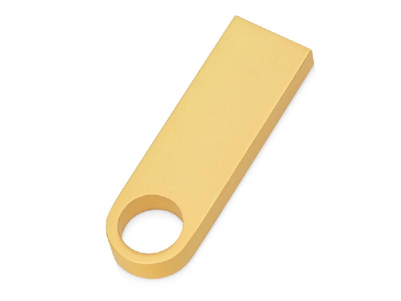 USB 2.0-флешка на 64 Гб с мини чипом и круглым отверстием, золотистыйй