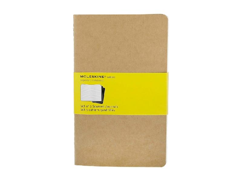 Записная книжка Moleskine Cahier (в клетку, 3 шт.), Large (13х21см), бежевый