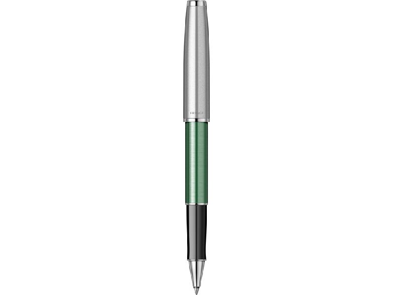 Ручка-роллер Parker Sonnet Essentials Green SB Steel CT, цвет чернил black, перо: F, в подарочной упаковке.