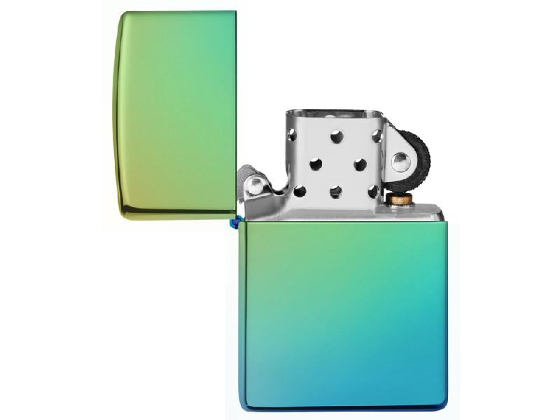 Зажигалка ZIPPO Classic с покрытием High Polish Teal, латунь/сталь, зелёная, глянцевая, 38x13x57 мм