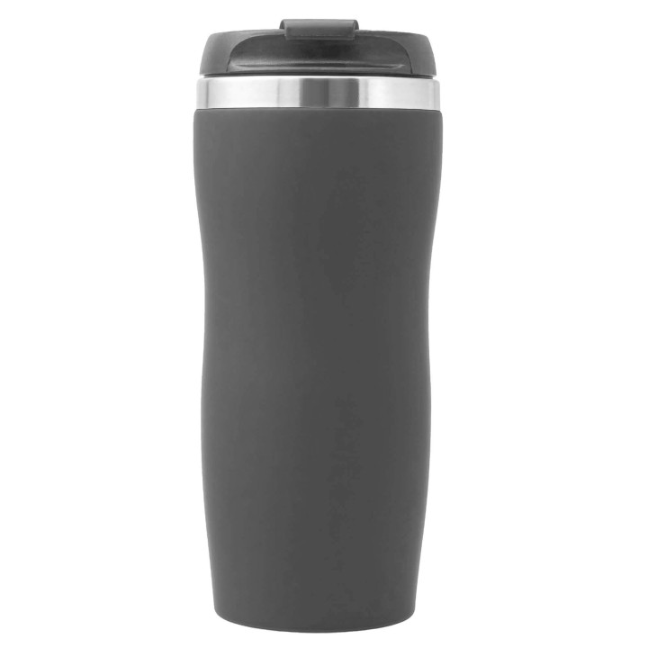 Термокружка SLIM SOFT COLOR 350мл. Черная с черной крышкой 6030.08