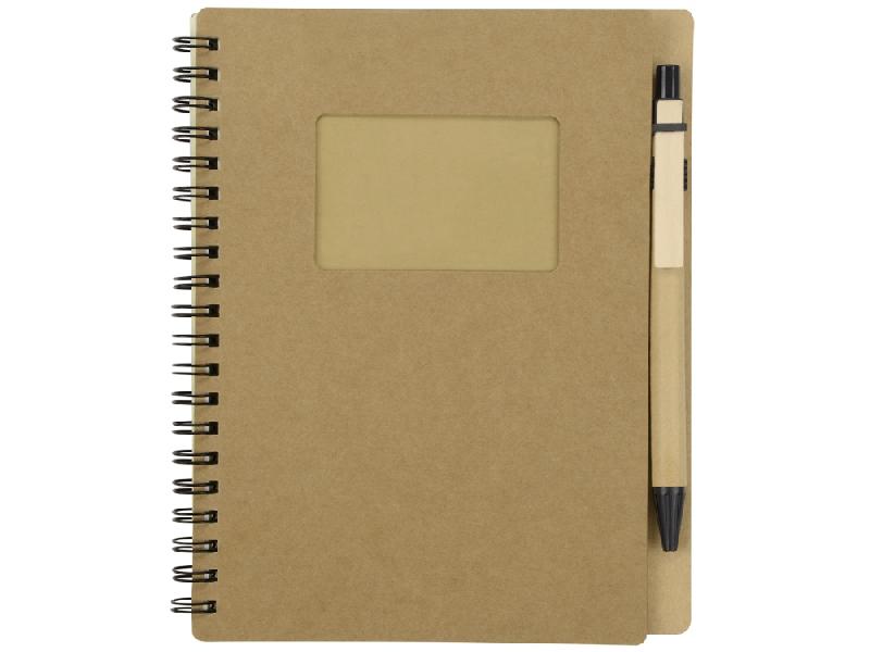 Блокнот Дейзи с ручкой, крафт/черный