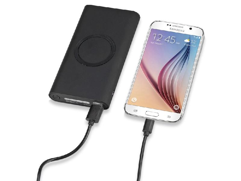 Портативный набор с беспроводным зарядным устройством (power bank) Force, 8000 mAh