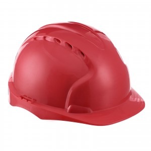 Каска защитная ЭТАЛОН с храповым механизмом красная