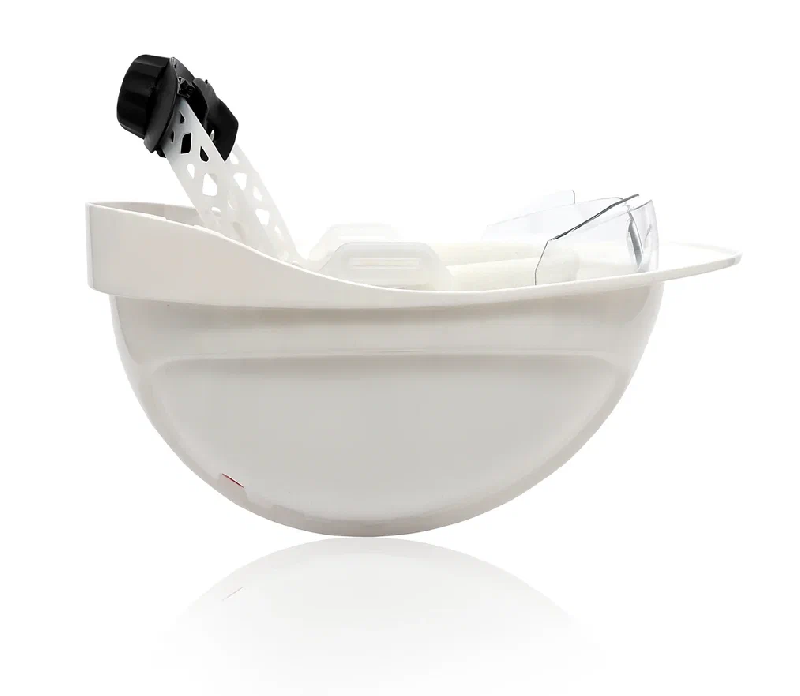 Каска защитная ЕЛАНПЛАСТ ФОРВАРД со встроенными очками оранжевая