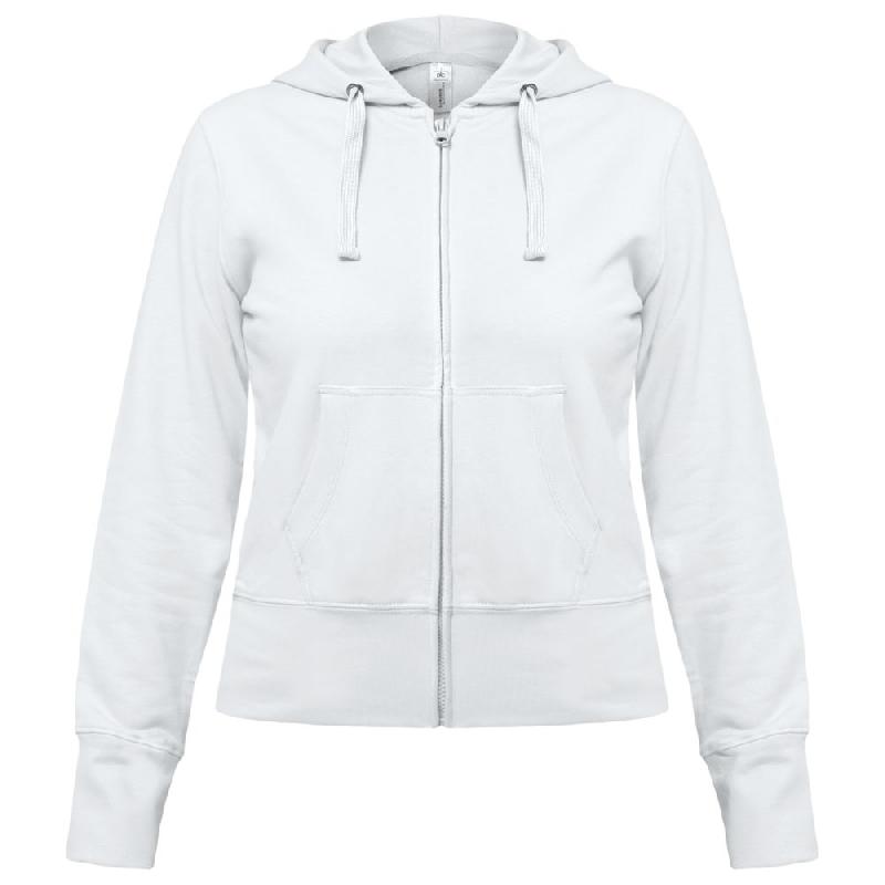 Толстовка женская Hooded Full Zip белая