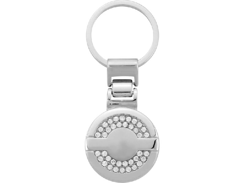 Брелок со стразами, серебристый
