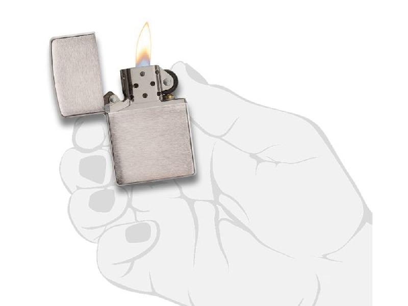 Зажигалка ZIPPO Armor™ c покрытием Brushed Chrome, латунь/сталь, серебристая, матовая, 38x13x57 мм