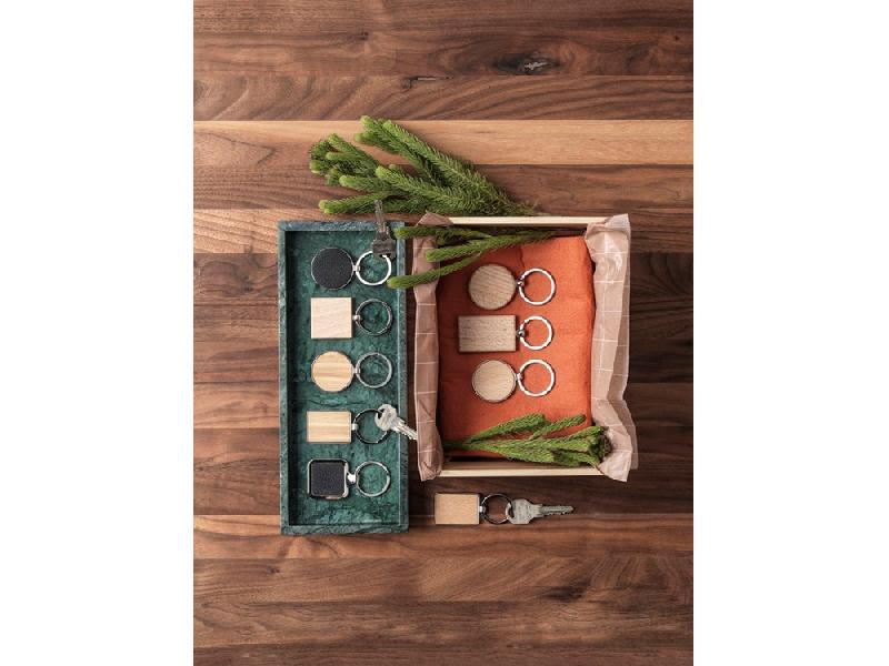 Прямоугольный брелок Gian из бука, дерево