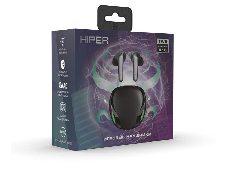 Беспроводные наушники HIPER TWS Mercury X10 (HTW-MX10) Bluetooth 5.0 гарнитура, Черный