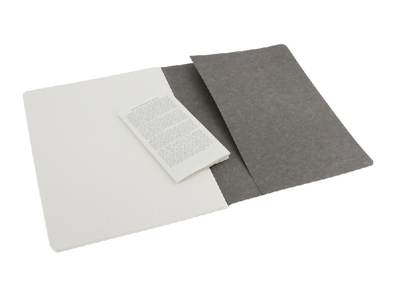 Записная книжка Moleskine Cahier (нелинованный, 3 шт.), ХLarge (19х25см), серый