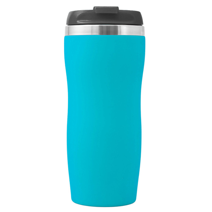Термокружка SLIM SOFT 350мл. Бирюзовая с черной крышкой 6031.16