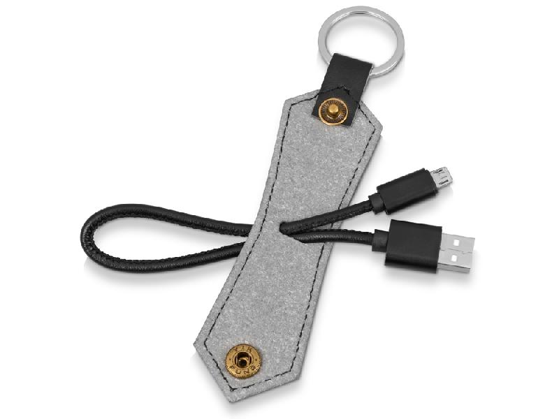 Кабель-брелок USB-MicroUSB Pelle, черный