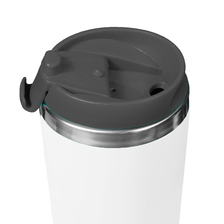 Термокружка KOMO WHITE 420мл. Белая с черной крышкой 6062.08