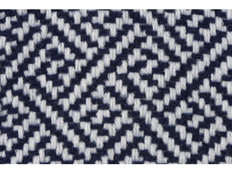 Плед акриловый Tassel с белой бахромой, темно-синий