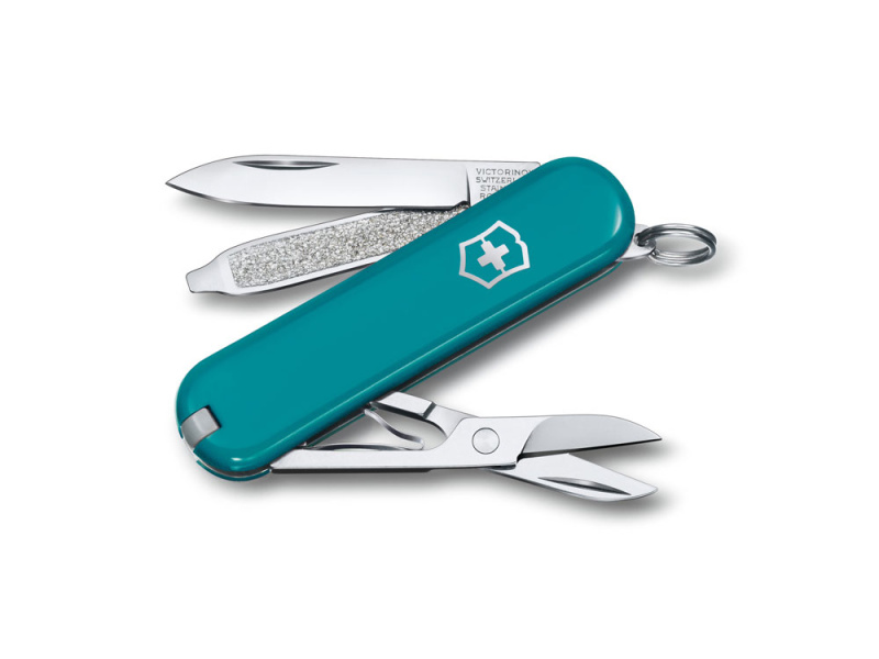 Нож-брелок VICTORINOX Classic SD Colors Mountain Lake, 58 мм, 7 функций, тёмно-бирюзовый