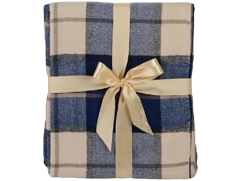 Плед акриловый в клетку Tartan, синий