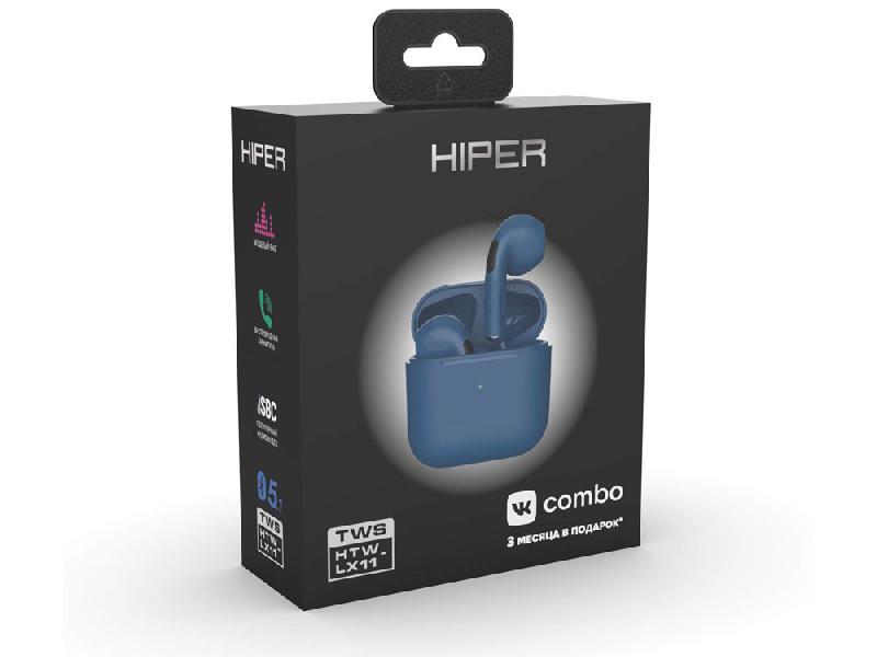 Беспроводные наушники HIPER TWS Lazo X11 Blue (HTW-LX11) Bluetooth 5.3 гарнитура, Синий