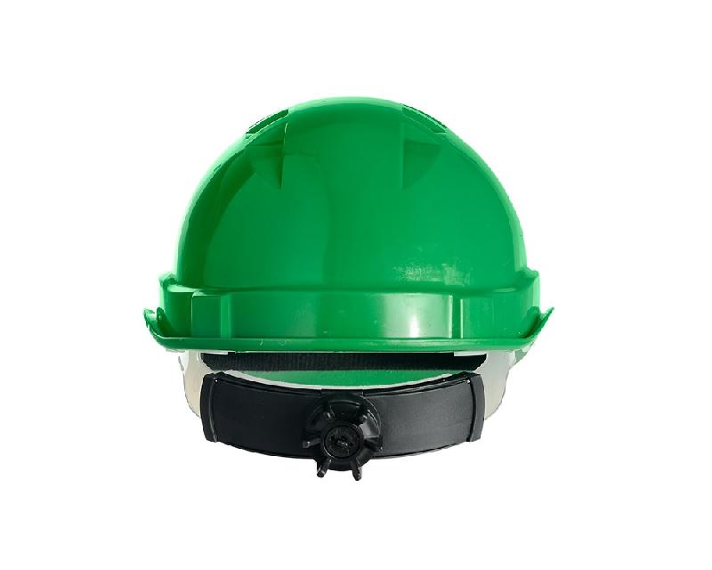 Каска защитная ЕЛАНПЛАСТ ЕВРОПА-ЛЮКС зеленая (ленточное оголовье, храповый механизм)