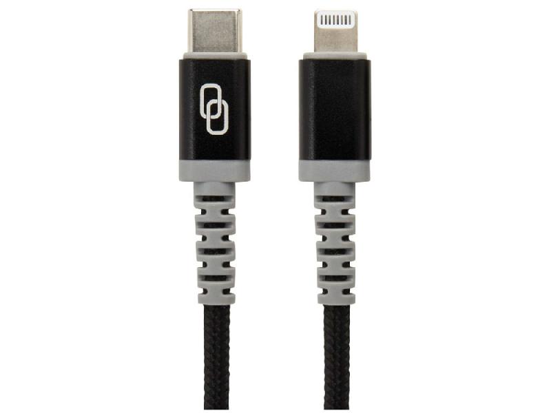 ADAPT MFI-кабель с разъемами USB-C и Lightning , черный