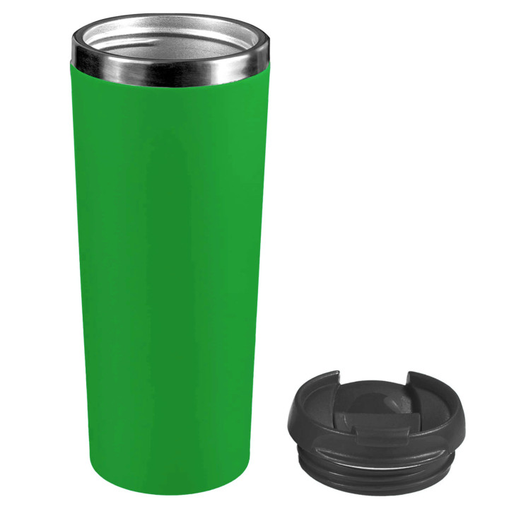 Термокружка KOMO SOFT 420мл. Зеленая с черной крышкой 6061.02