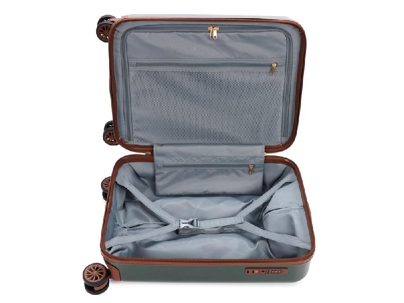 Чемодан BUGATTI Amelia, зеленый, поликарбонат / АБС-пластик, 32х22х53 см, 30 л