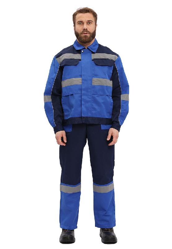 Костюм "РЕСПЕКТ" куртка/полукомб. цвет: ВАСИЛЕК/Т.СИНИЙ